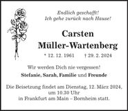 Traueranzeige Carsten Müller-Wartenberg