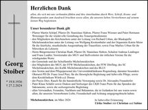 Traueranzeige Georg Stoiber