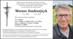 Traueranzeige Werner Jendrzejzyk