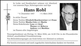 Traueranzeige Hans Robl