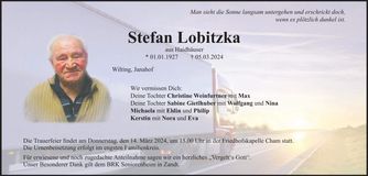Traueranzeige Stefan Lobitzka