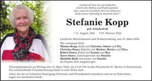 Traueranzeige Stefanie Kopp
