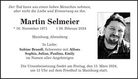 Traueranzeige Martin Selmaier