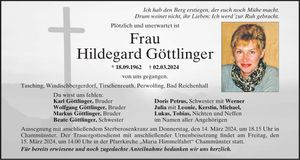 Traueranzeige Hildegard Göttlinger