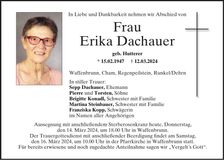 Traueranzeige Erika Dachauer