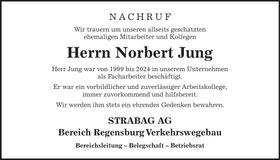 Traueranzeige Norbert Jung