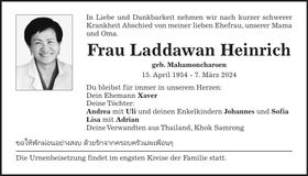 Traueranzeige Laddawan Heinrich