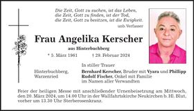 Traueranzeige Angelika Kerscher