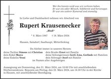 Traueranzeige Rupert Krausenecker