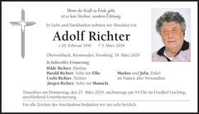 Traueranzeige Adolf Richter