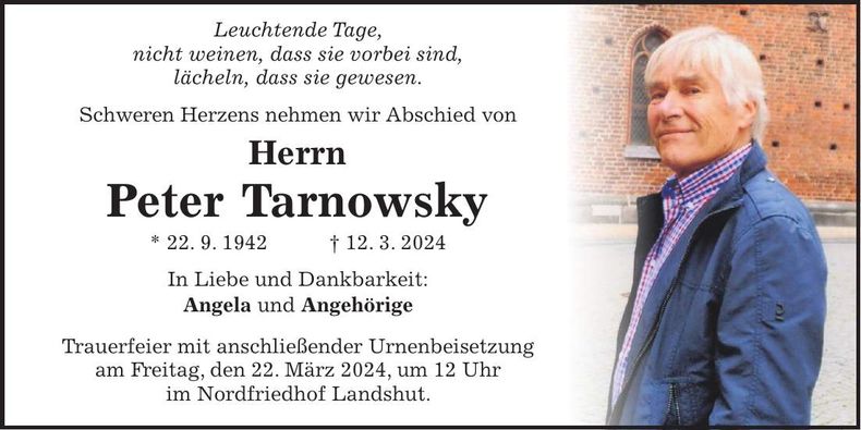 Traueranzeige Peter Tarnowsky