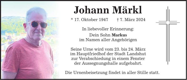 Traueranzeige Johann Märkl