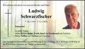 Traueranzeige Ludwig Schwarzfischer