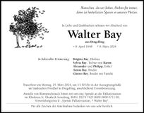 Traueranzeige Walter Bay