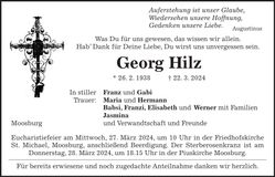 Traueranzeige Georg Hilz