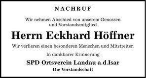 Traueranzeige Eckhard Höffner