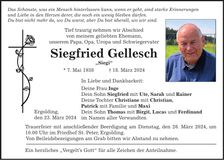 Traueranzeige Siegfried Gellesch