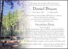 Traueranzeige Daniel Braun