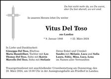 Traueranzeige Vitus Del Toso