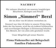 Traueranzeige Simon Berzl