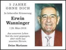 Traueranzeige Erwin Wanninger