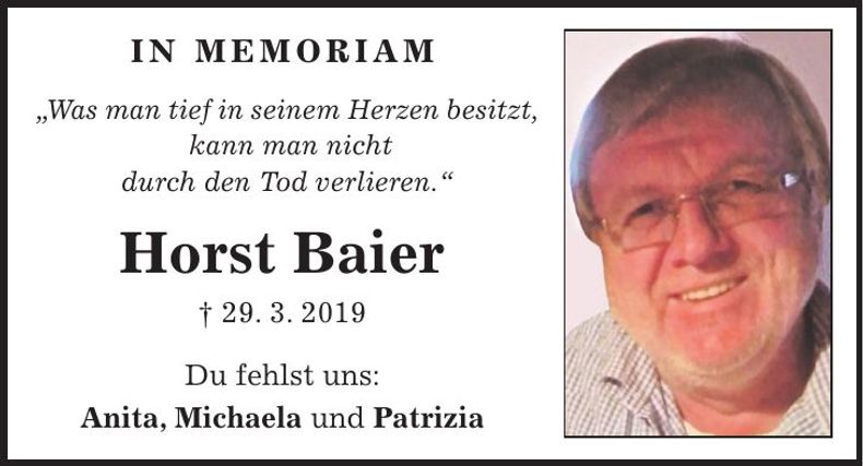 Traueranzeige Horst Baier
