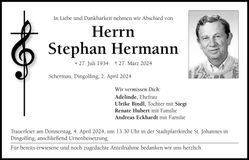 Traueranzeige Stephan Hermann