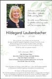 Traueranzeige Hildegard Laubenbacher