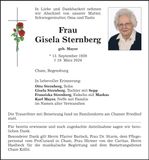 Traueranzeige Gisela Sternberg