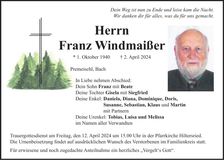 Traueranzeige Franz Windmaißer