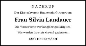 Traueranzeige Silvia Landauer