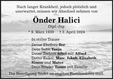 Traueranzeige Önder Halici