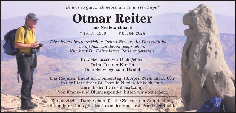 Traueranzeige Otmar Reiter