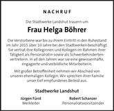 Traueranzeige Helga Böhrer