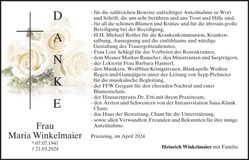 Traueranzeige Maria Winkelmaier