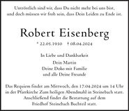 Traueranzeige Robert Eisenberg