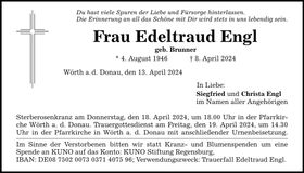 Traueranzeige Edeltraud Engl