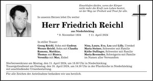 Traueranzeige Friedrich Reichl
