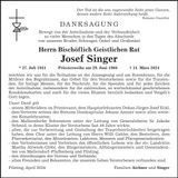 Traueranzeige Josef Singer