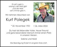 Traueranzeige Kurt Polegek