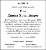 Traueranzeige Emma Spichtinger