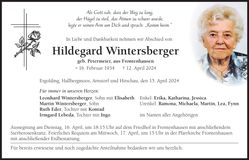 Traueranzeige Hildegard Wintersberger