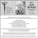 Traueranzeige Josef Berthold