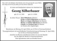 Traueranzeige Georg Silberbauer