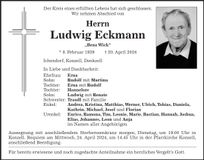 Traueranzeige Ludwig Eckmann