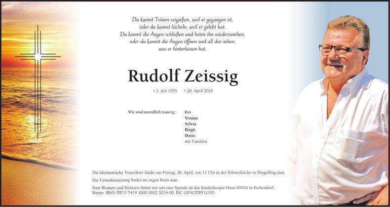 Traueranzeige Rudolf Zeissig