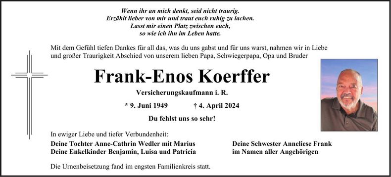Traueranzeige Frank-Enos Koerffer