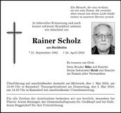 Traueranzeige Rainer Scholz