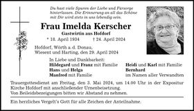 Traueranzeige Imelda Kerscher