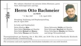 Traueranzeige Otto Bachmeier